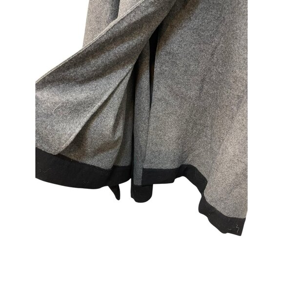 Jones New York Poncho Top Cape One Size Gray Black Trim Wool Classic Mock Neck - Picture 4 of 6